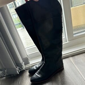 Leather Frank Sarto Black Knee-High Women's Boots